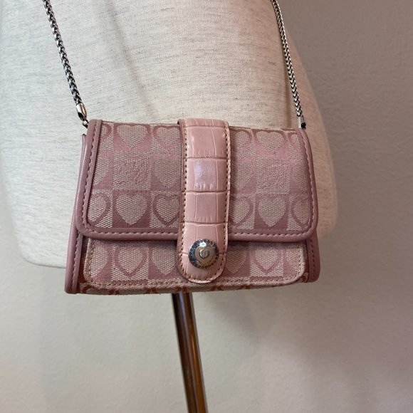 Brighton Handbags - BRIGHTON light pink small crossbody bag/wristlet purse EUC